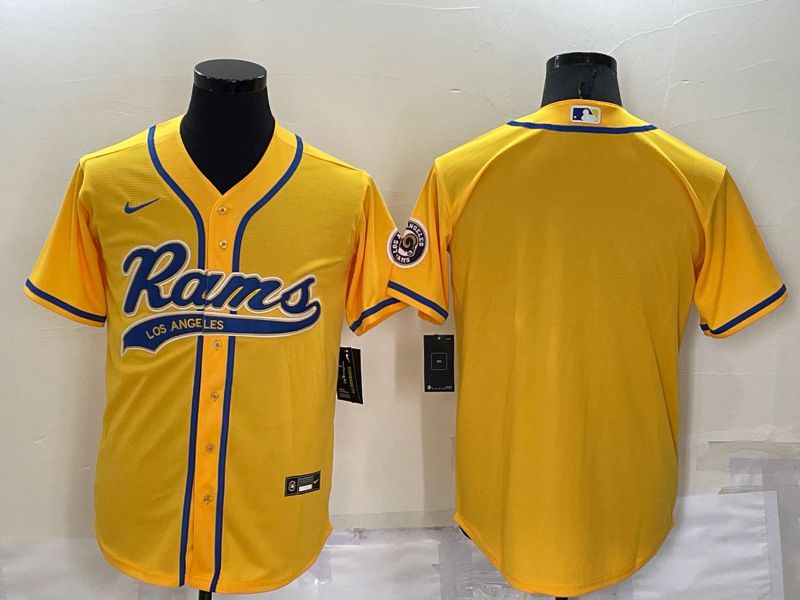 Men Los Angeles Rams Blank Yellow Nike Co branded Jersey